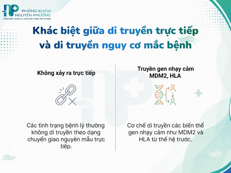 So sánh cơ chế ảnh hưởng của yếu tố gen đến rủi ro hình thành khối u