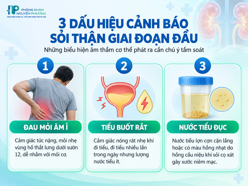 Các triệu chứng sỏi thận nhẹ phổ biến dễ nhận biết