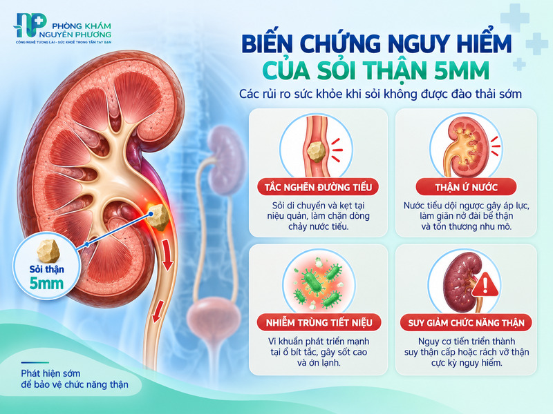 Các biến chứng nguy hiểm của sỏi thận khi không phát hiện sớm