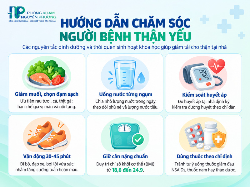 Nguyên tắc thiết lập chế độ ăn uống và sinh hoạt bảo vệ cầu thận