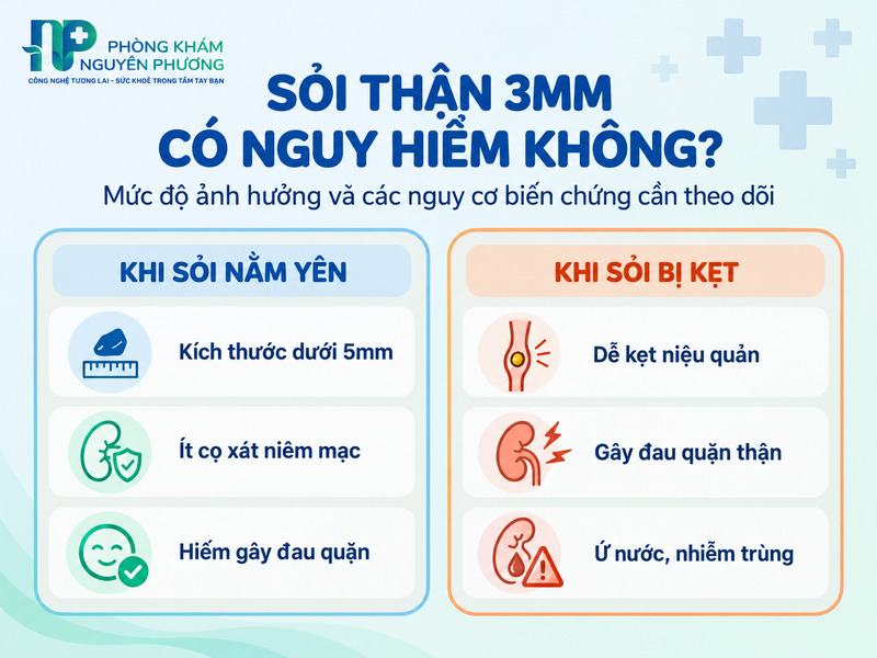 Mức độ nguy hiểm khi bị sỏi thận 3mm