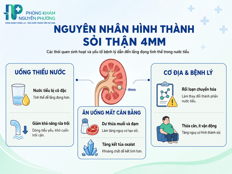 Các thói quen sinh hoạt và bệnh lý dẫn đến hình thành sỏi