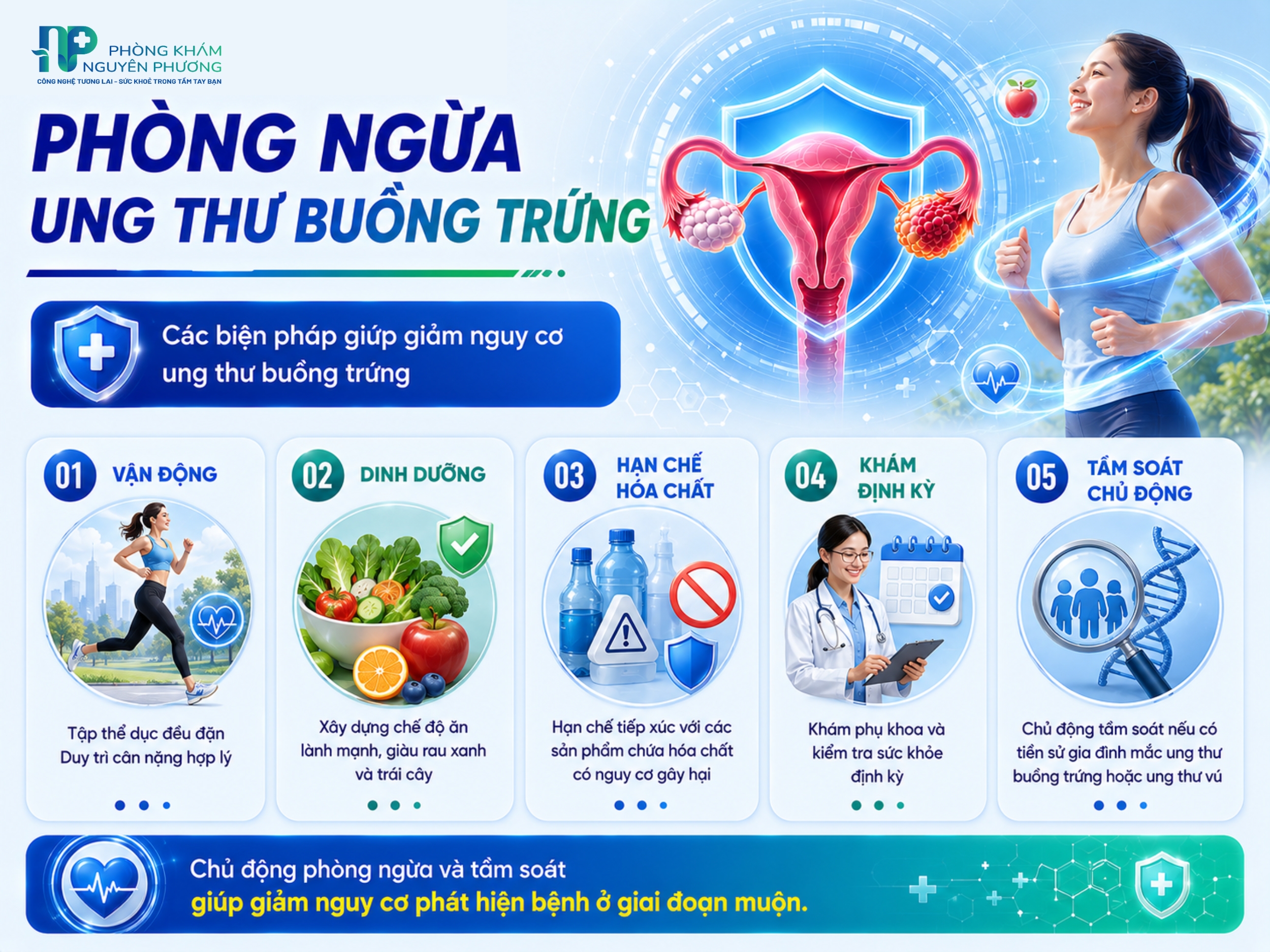 Chủ động phòng ngừa ung thư buồng trứng bằng lối sống lành mạnh