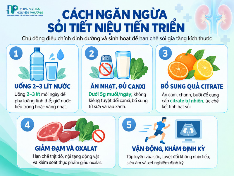 Các thói quen lành mạnh hỗ trợ ngăn ngừa sỏi thận tiến triển