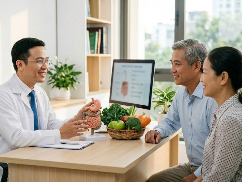 Chủ động xây dựng chế độ ăn giàu chất xơ và kiểm soát cân nặng giúp bảo vệ đại tràng
