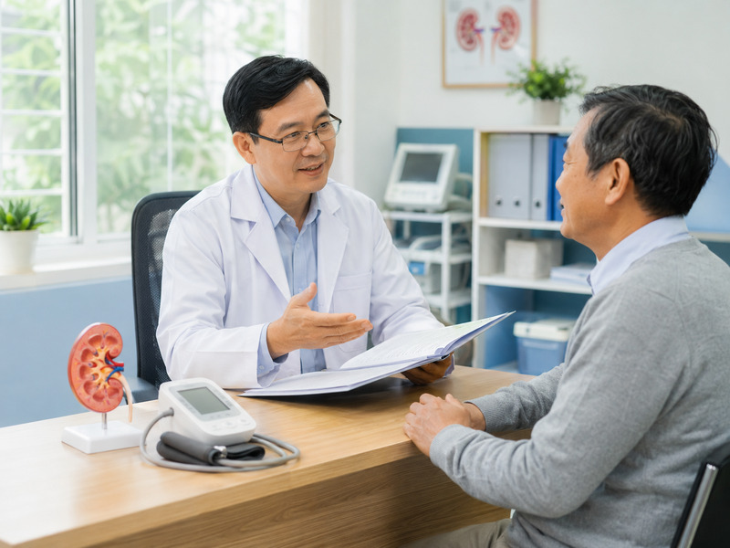 Bác sĩ tư vấn kế hoạch theo dõi sức khỏe thận cho người bệnh