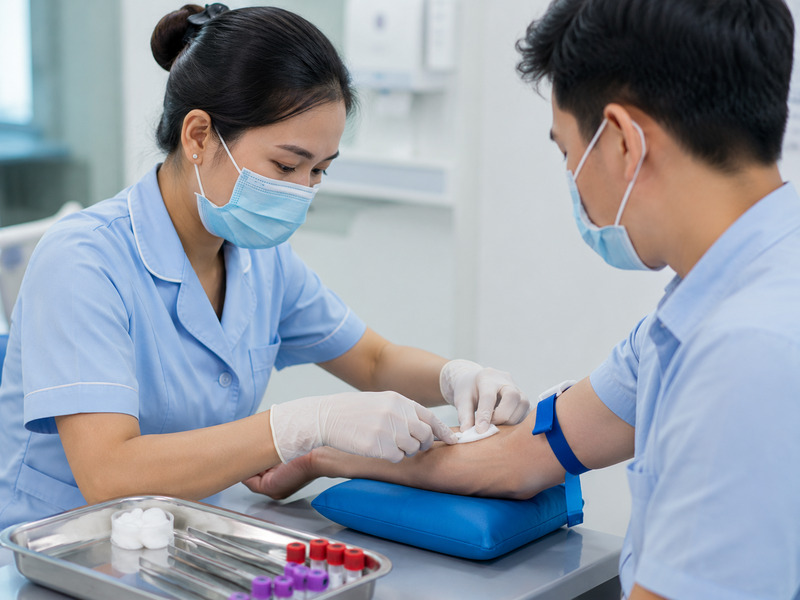 Quy trình lấy mẫu máu an toàn giúp đảm bảo kết quả phân tích đạt độ chuẩn xác cao.