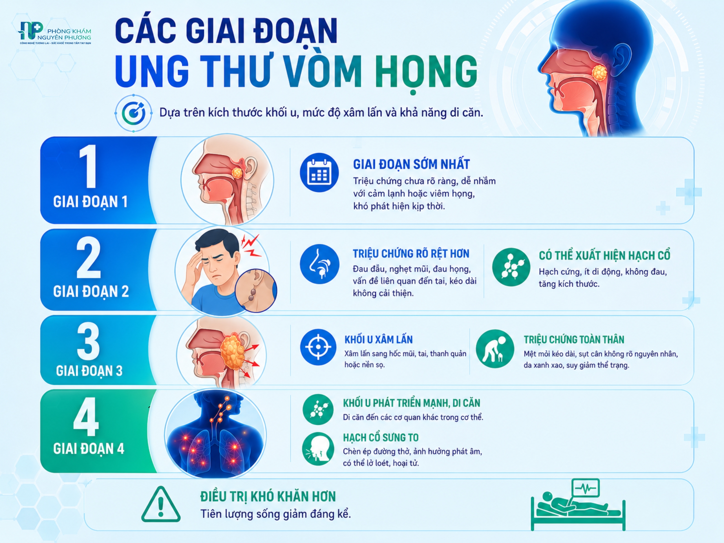 Các giai đoạn trong vòng đời của ung thư vòm họng