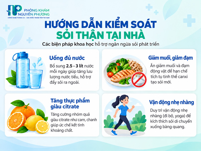 Chế độ ăn uống và sinh hoạt khoa học giúp kiểm soát sỏi thận