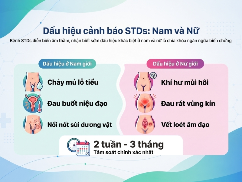 Dấu hiệu cảnh báo các bệnh lây qua đường tình dục ở nam và nữ