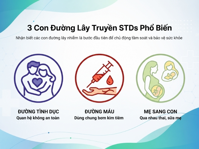 3 con đường lây truyền STDs phổ biến