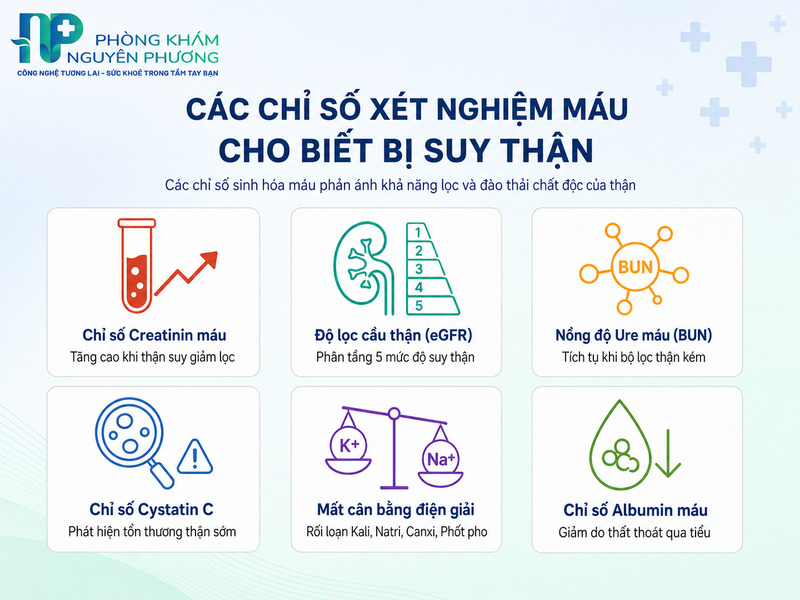 Các chỉ số xét nghiệm máu đánh giá chức năng thận