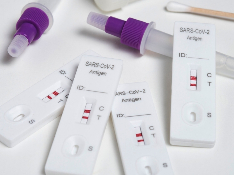 Sau 10–15 phút có thể đọc kết quả trực tiếp trên khay test cúm A