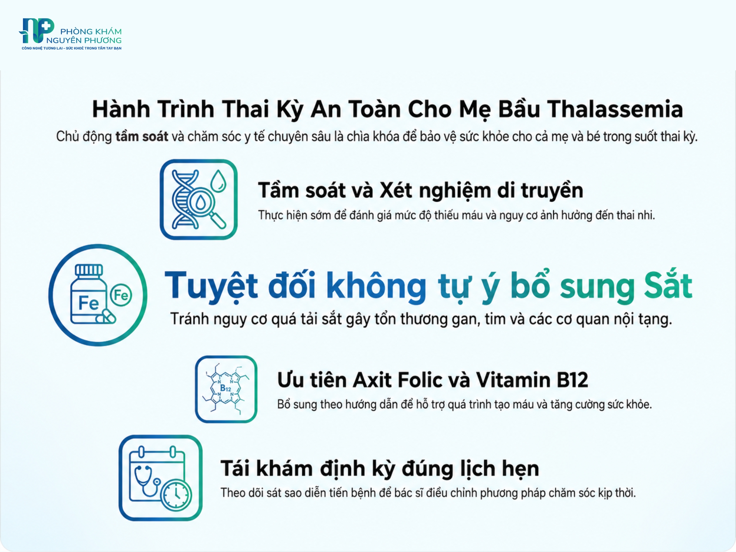 Thai phụ mắc Thalassemia cần được chăm sóc cẩn thận suốt thai kỳ