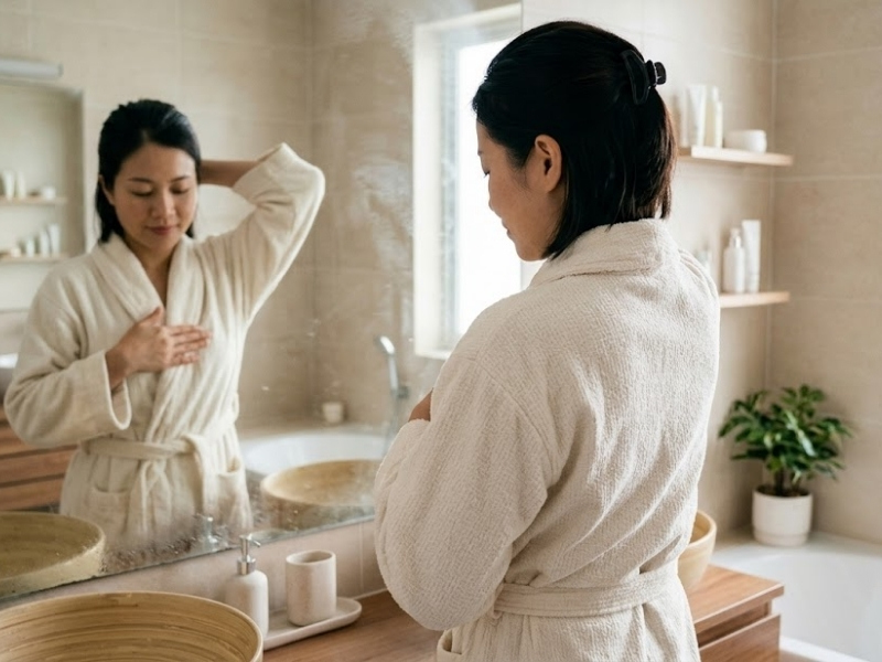 Thói quen chủ động tự kiểm tra giúp phát hiện sớm các thay đổi bất thường ở ngực