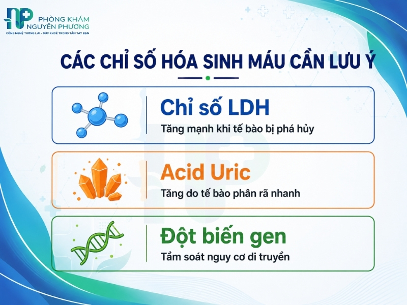 Nồng độ LDH, acid uric tăng cao cảnh báo sự phá hủy tế bào từ bên trong.