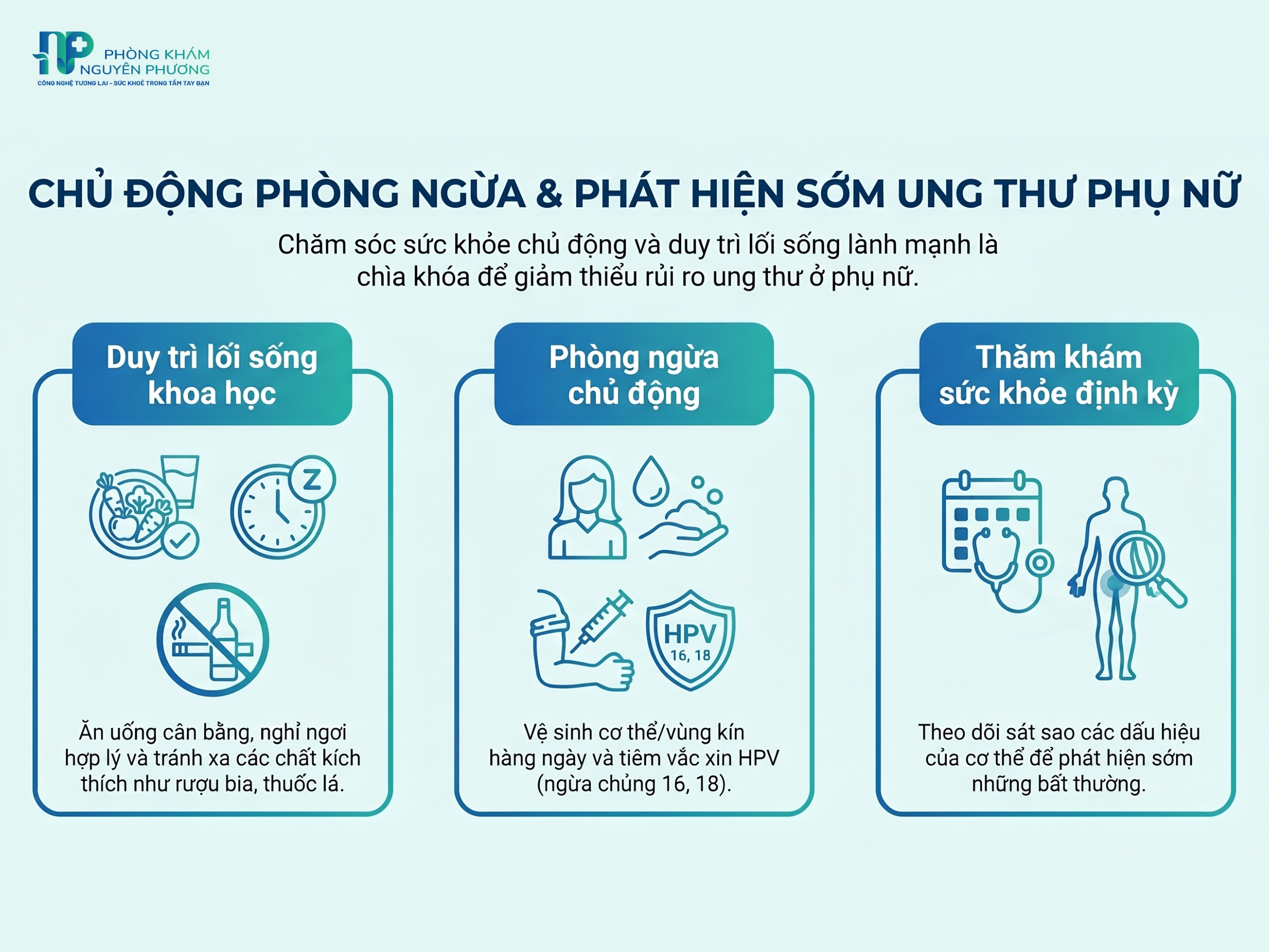 Lối sống khoa học và tầm soát định kỳ là chìa khóa phòng ngừa ung thư ở phụ nữ