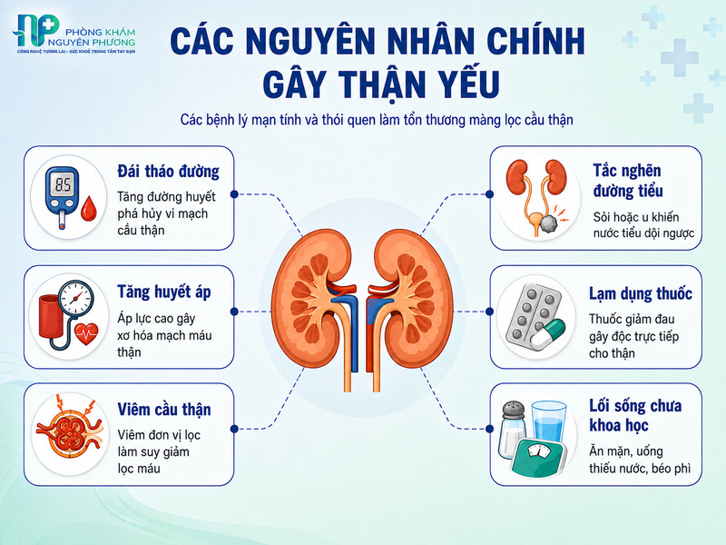 Các nguyên nhân phổ biến gây tổn thương màng lọc cầu thận