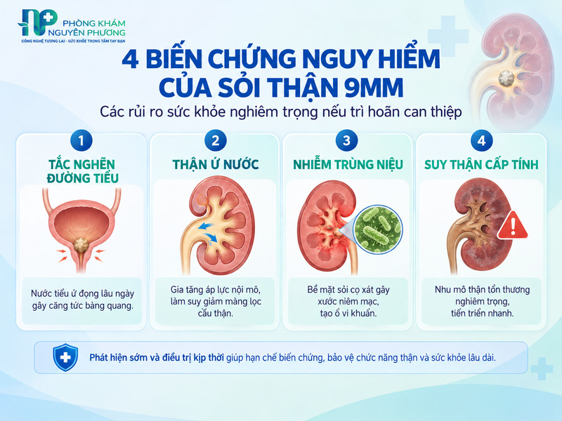 Các biến chứng nguy hiểm thường gặp khi mắc sỏi thận kích thước lớn